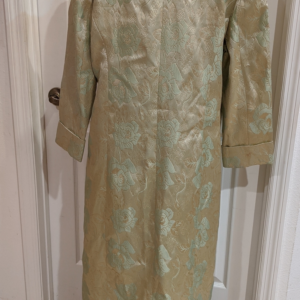 K B Stella Louise Roy Skirt Suit Green Gold 18W - Picture 8 of 8